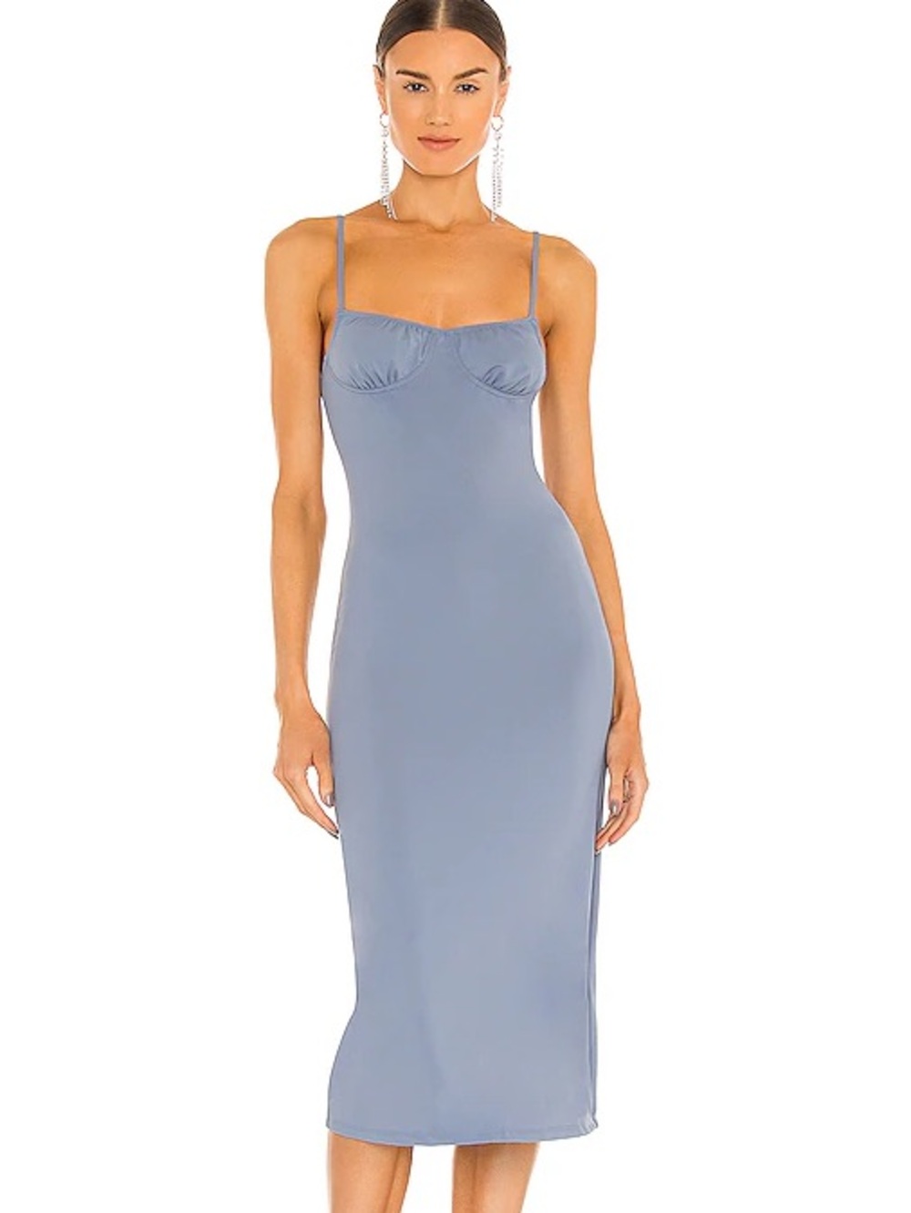 WeWoreWhat Danielle Bernstein Blue Slip Dress with Spaghetti Straps XS Revolve